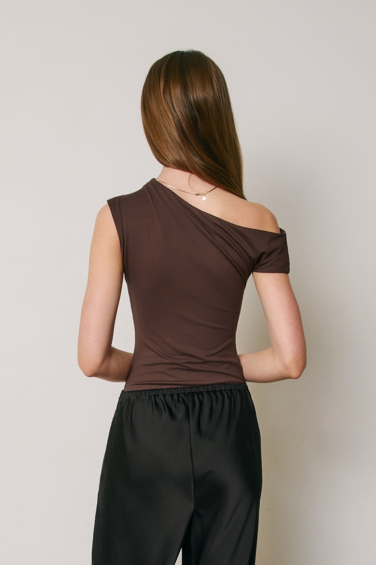 One Shoulder Bodysuit - Espresso
