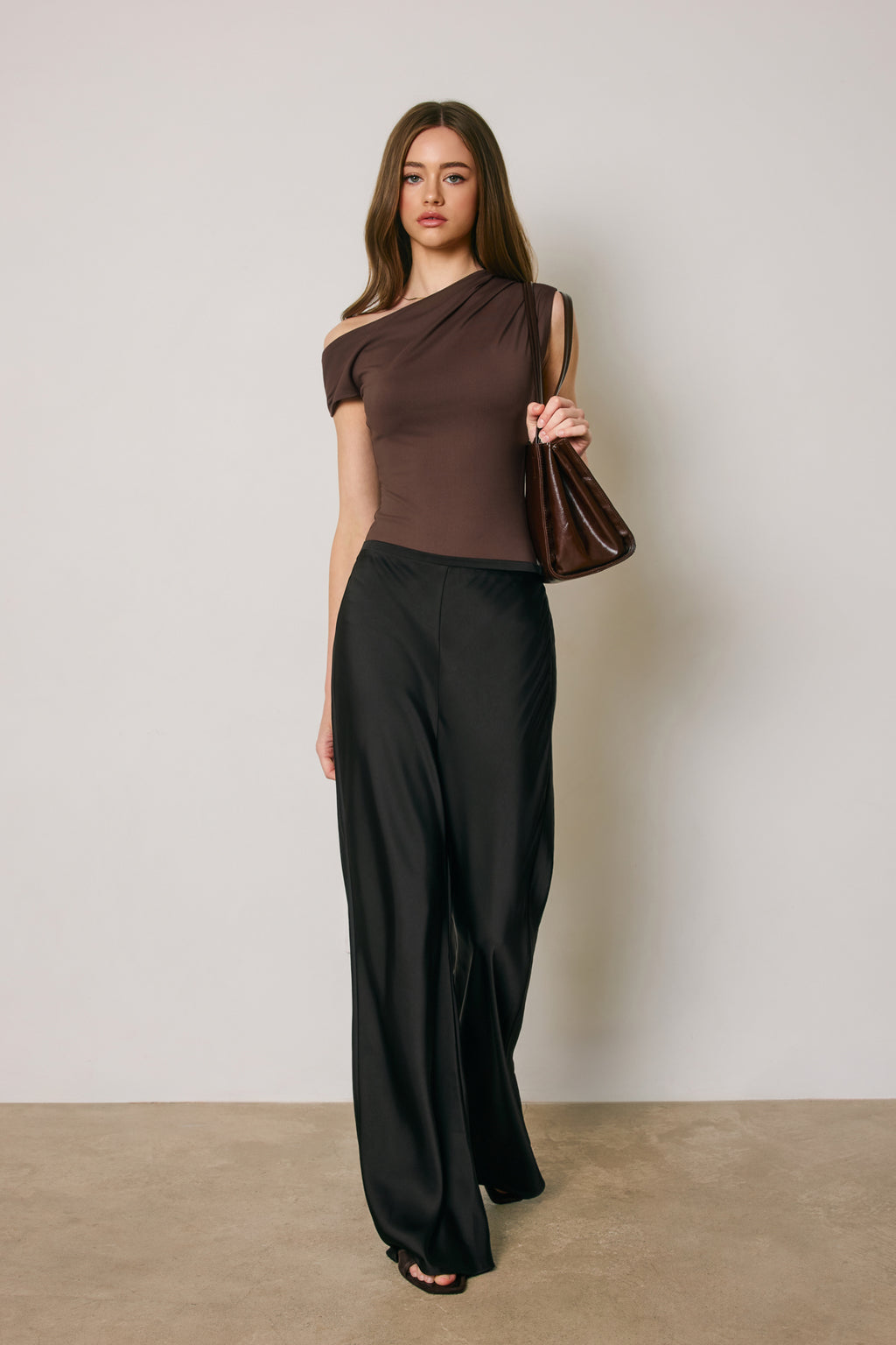 One Shoulder Bodysuit - Espresso
