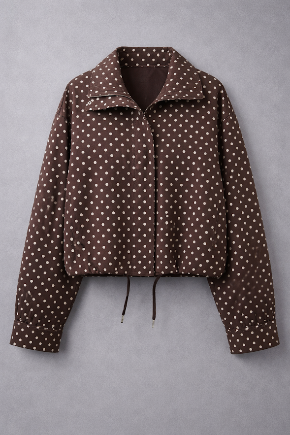 Polka Dot Cropped Jacket