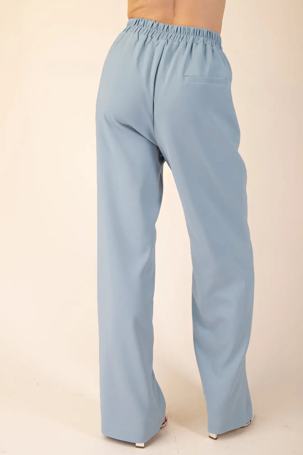 Buttoned Vest Top and High Rise Wide Leg Pants Set