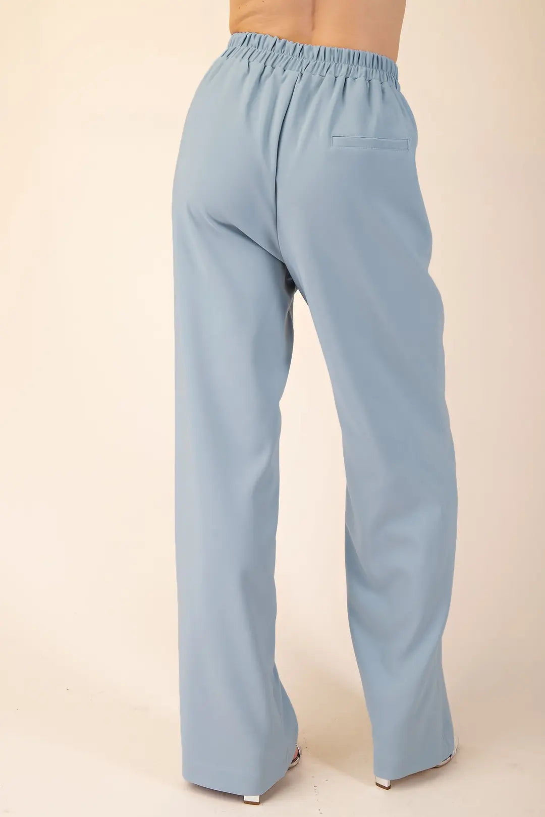 Buttoned Vest Top and High Rise Wide Leg Pants Set