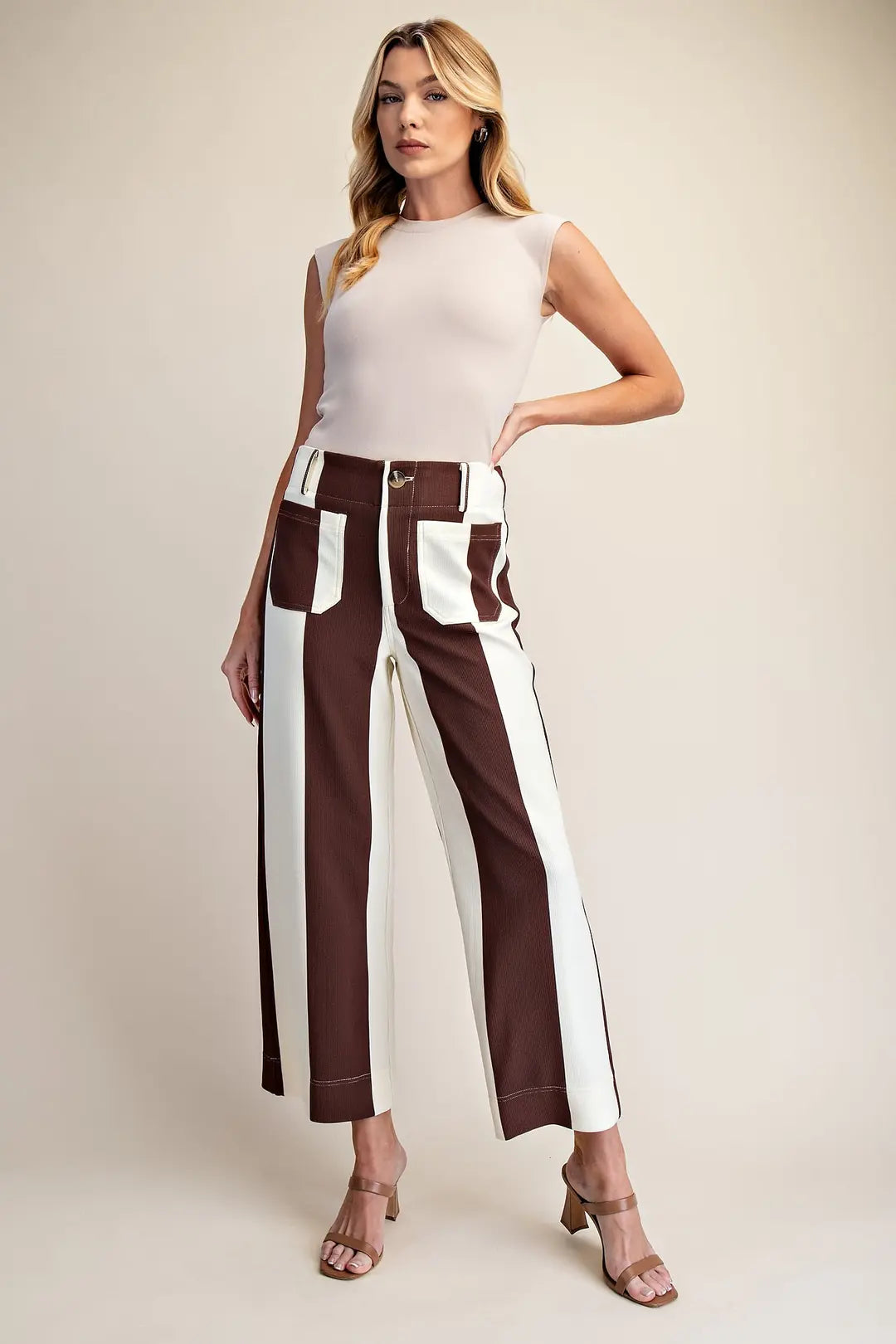 Colette Cropped Wide-Leg Stretch Pants