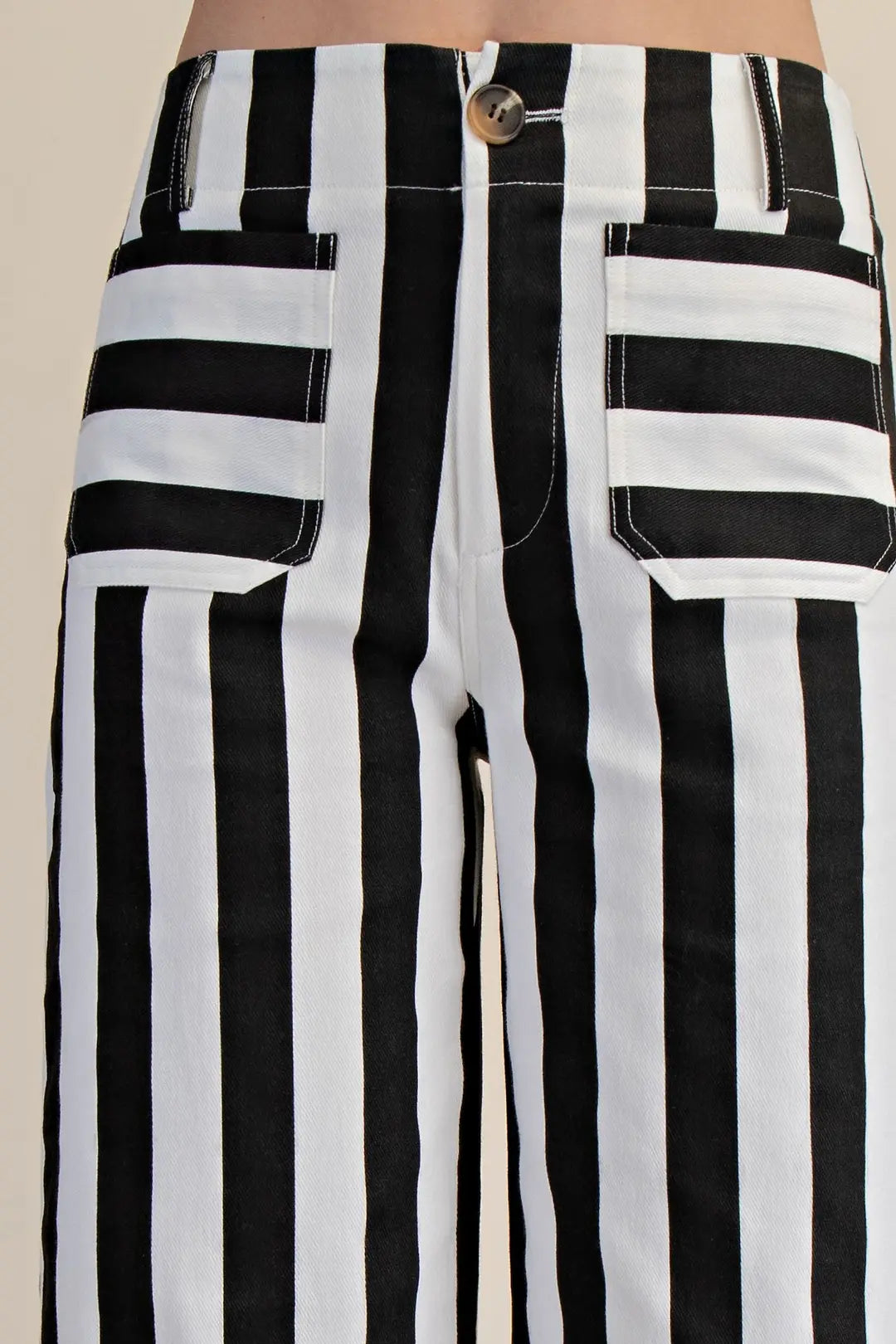 Collette Cropped Wide-Leg Stripe Pants