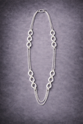 Three hoops \ two tones long necklace