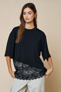 Knit Jersy Top with Lace