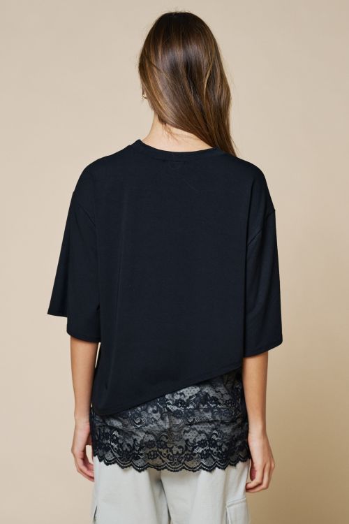 Knit Jersy Top with Lace