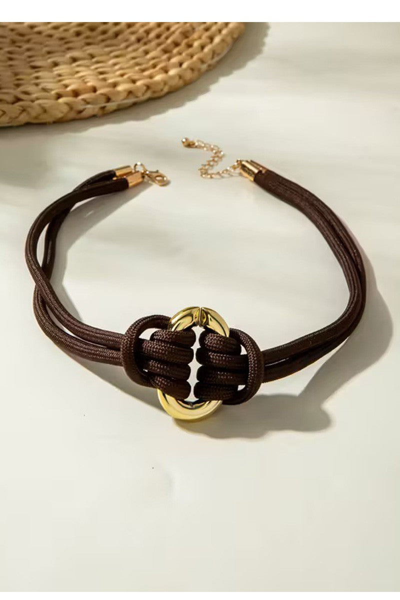 Boho Woven Colorblock Necklace