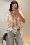 Floral Lace Ruffled Blouse