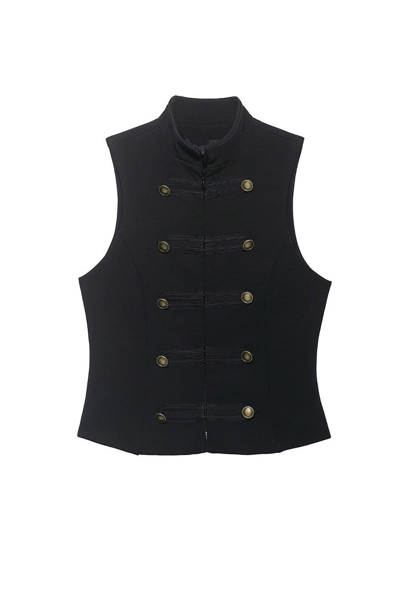 Vintage Double Breasted Stand Collar Vest