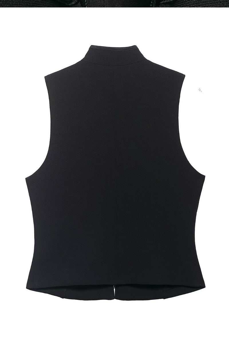 Vintage Double Breasted Stand Collar Vest