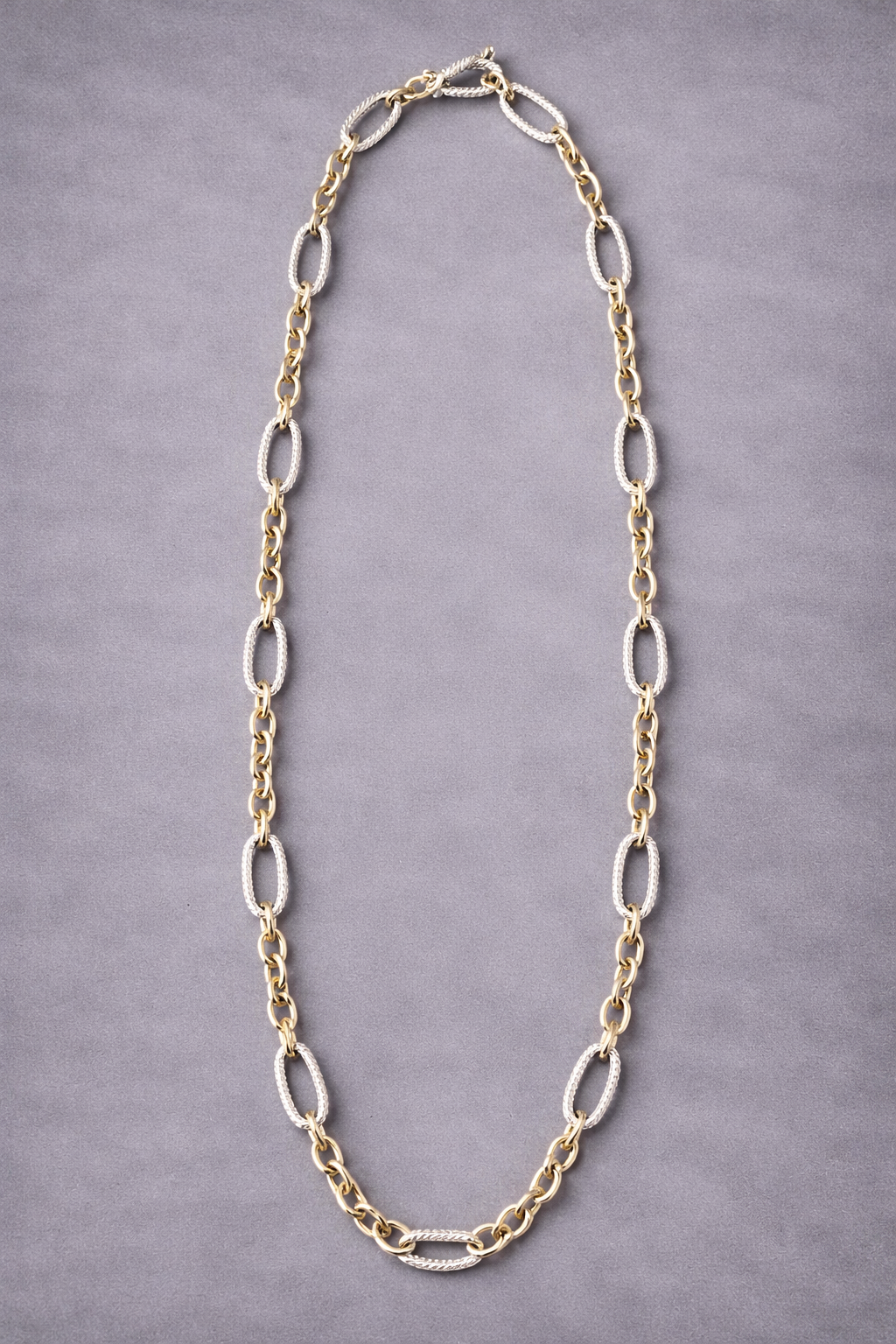 Multi hoops \ two tones long necklace