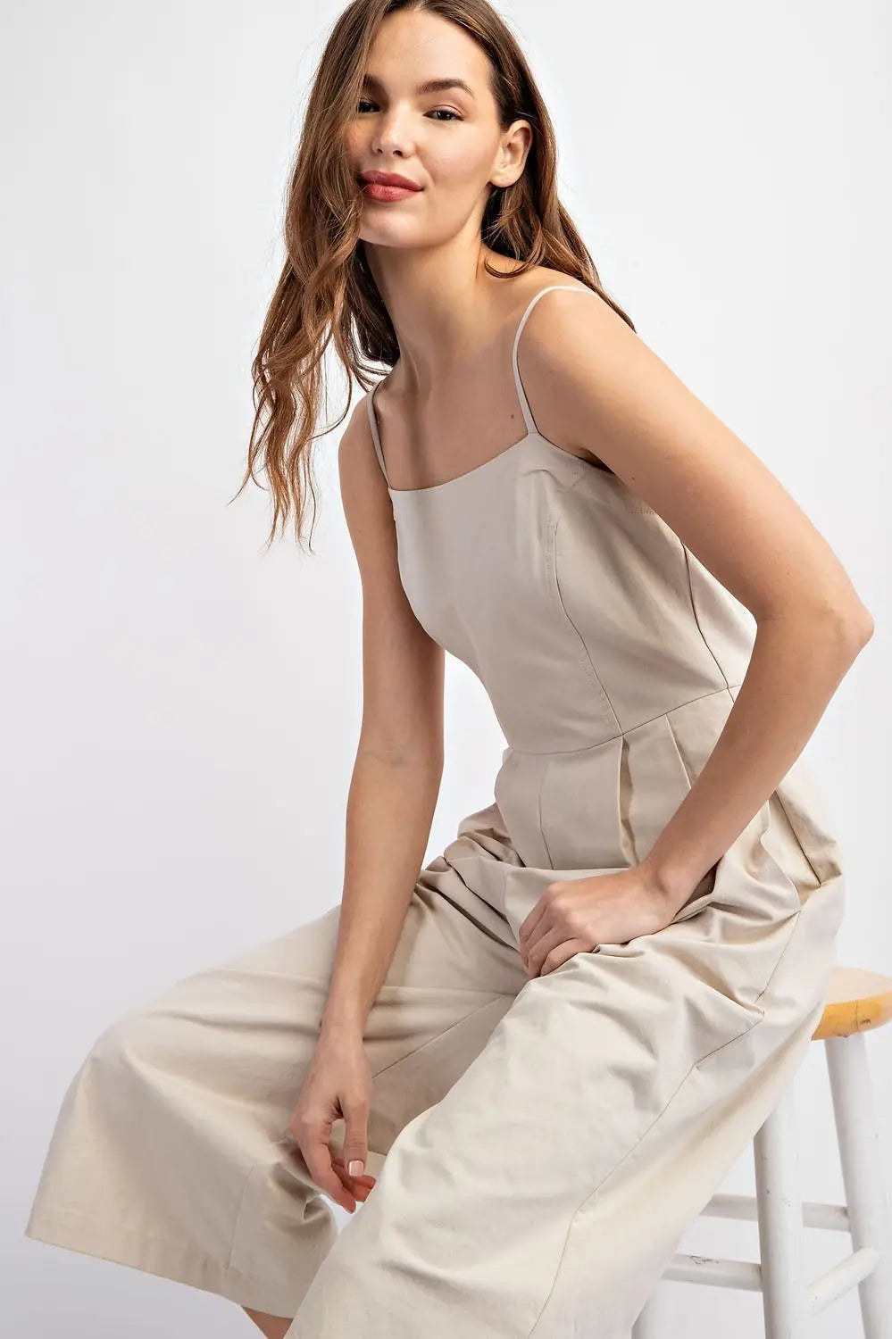 Wide Leg Jumpsuit with a Square Neckline