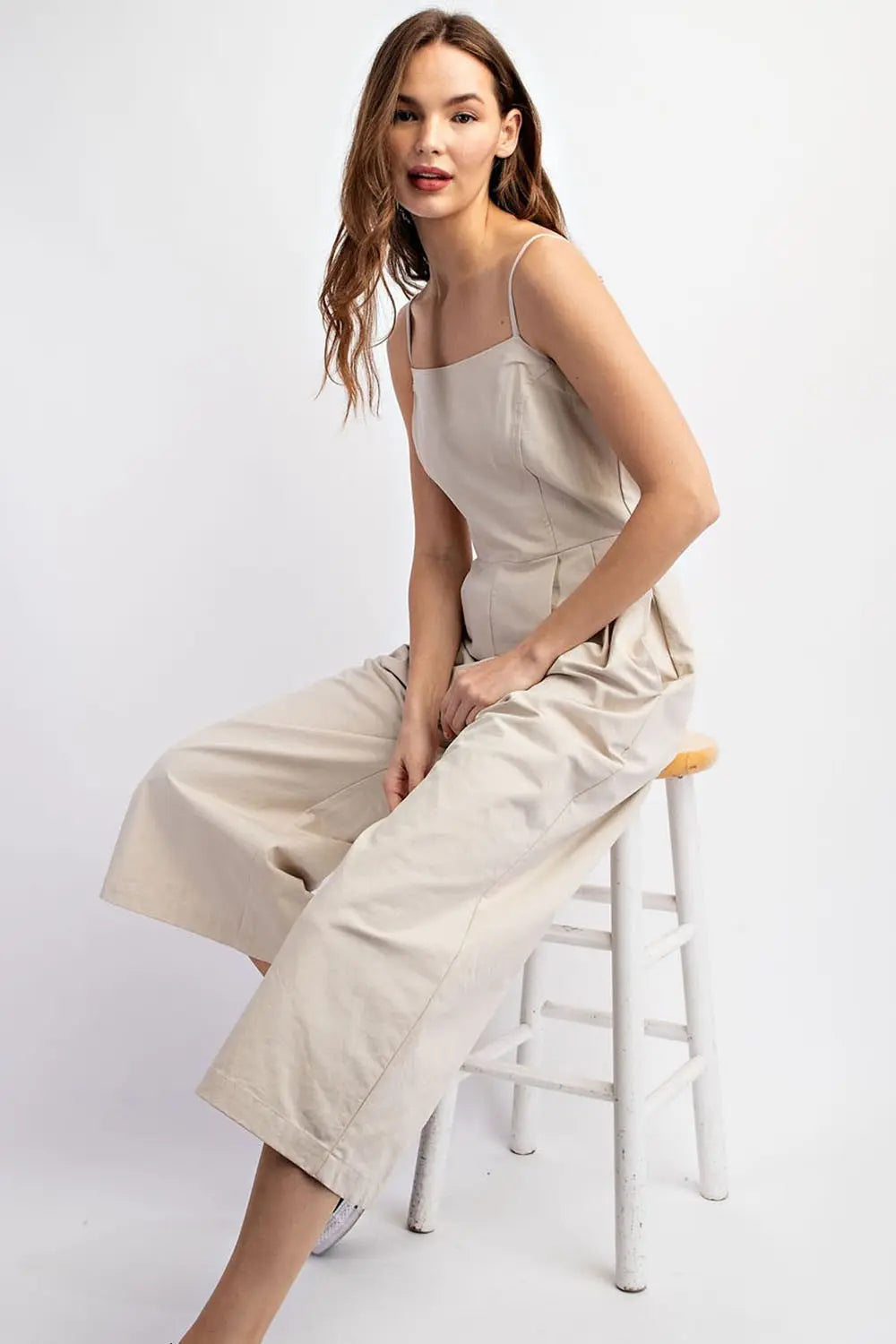 Wide Leg Jumpsuit with a Square Neckline