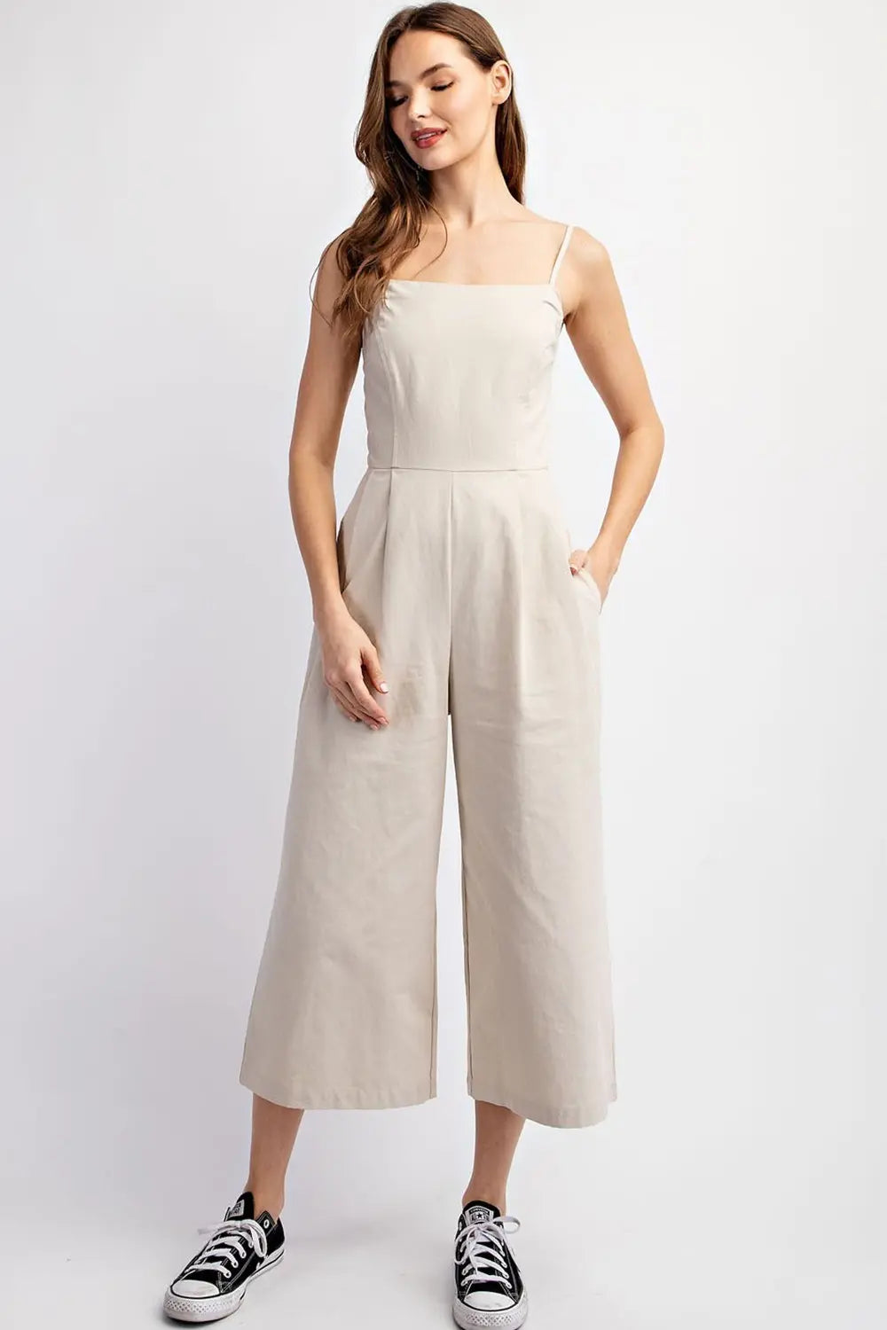 Wide Leg Jumpsuit with a Square Neckline