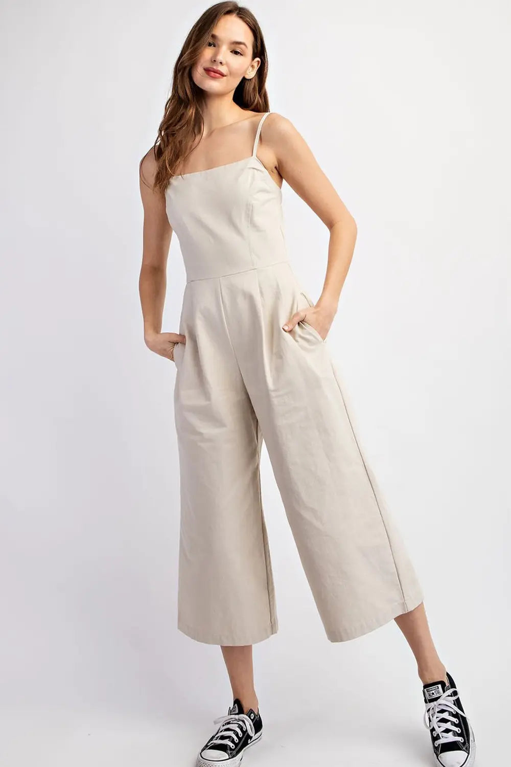 Wide Leg Jumpsuit with a Square Neckline
