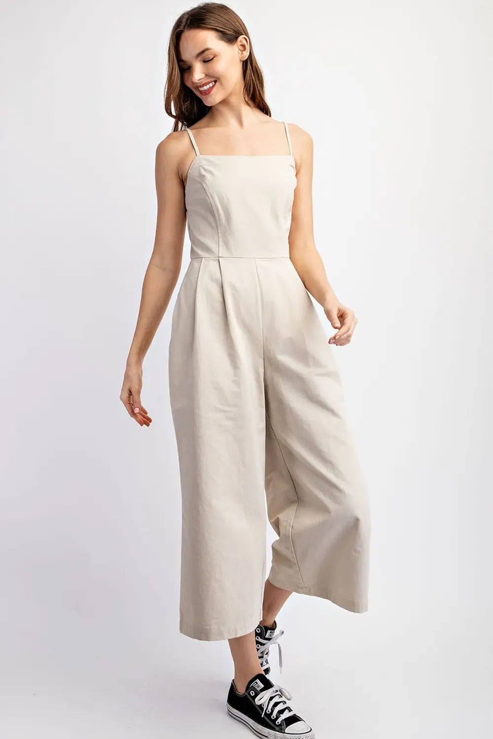 Wide Leg Jumpsuit with a Square Neckline