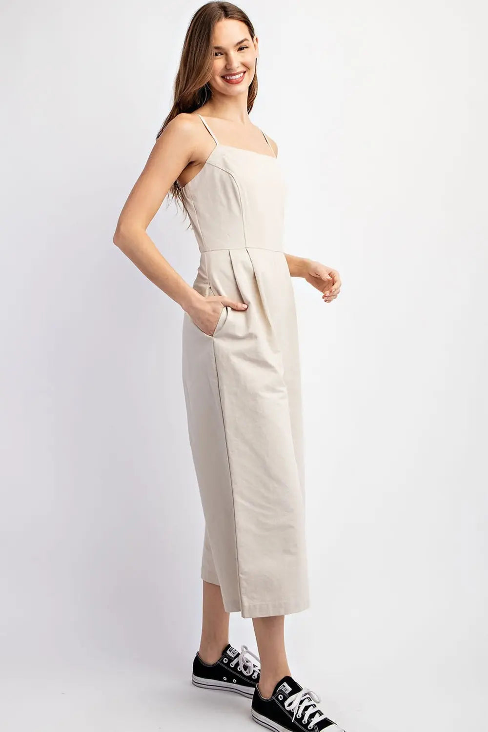Wide Leg Jumpsuit with a Square Neckline