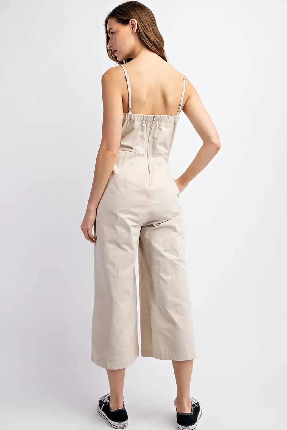Wide Leg Jumpsuit with a Square Neckline