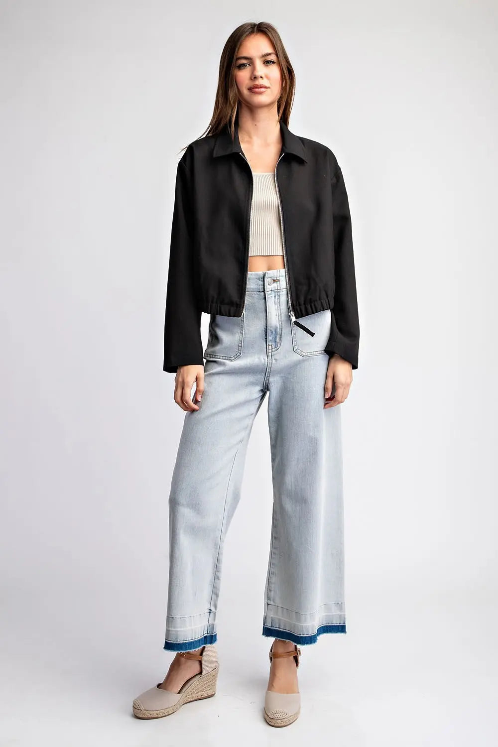 Cropped zip-up Jacket