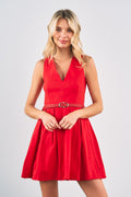 Deep V Neck Sleeveless Dress