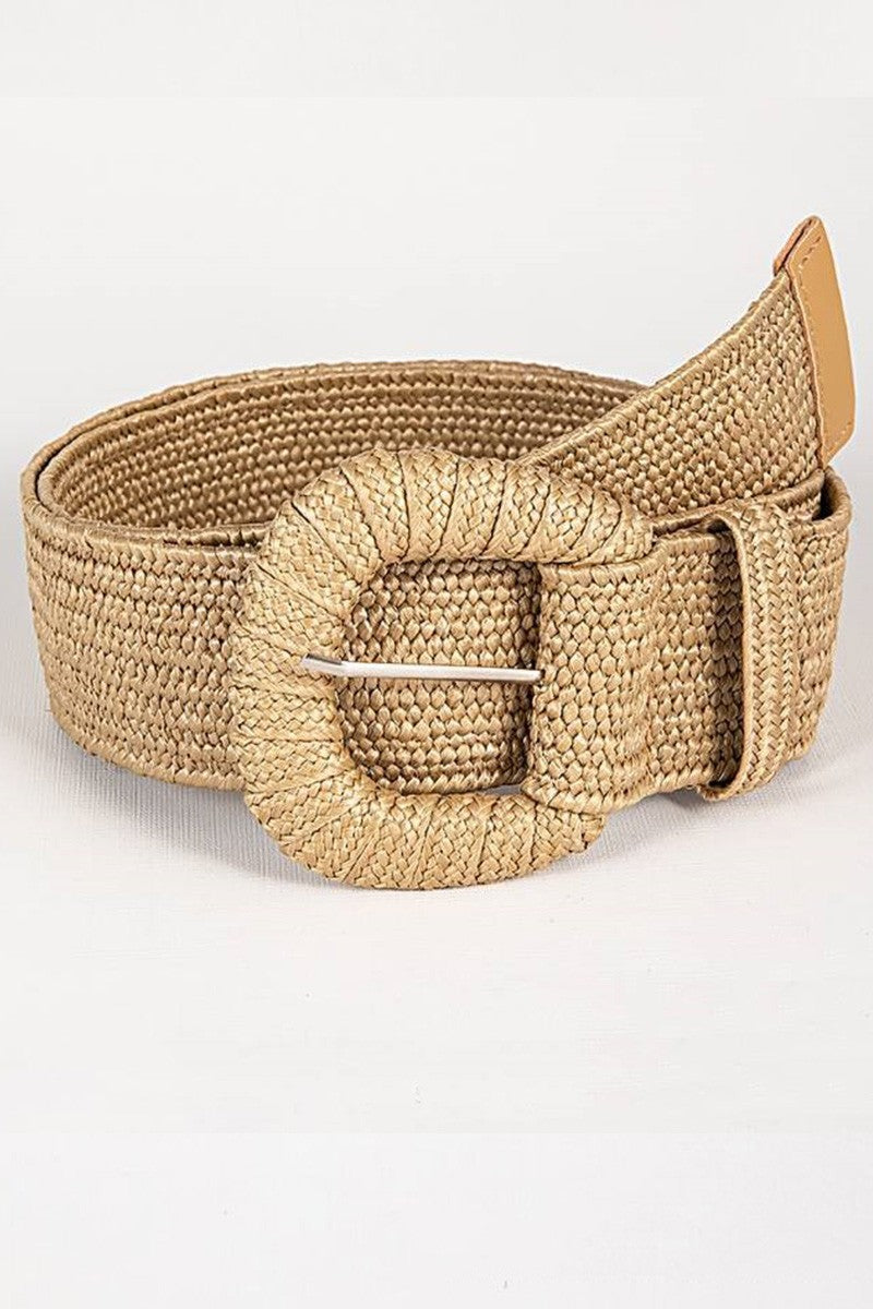 Straw Braid Uckle Elastic Straw Belt