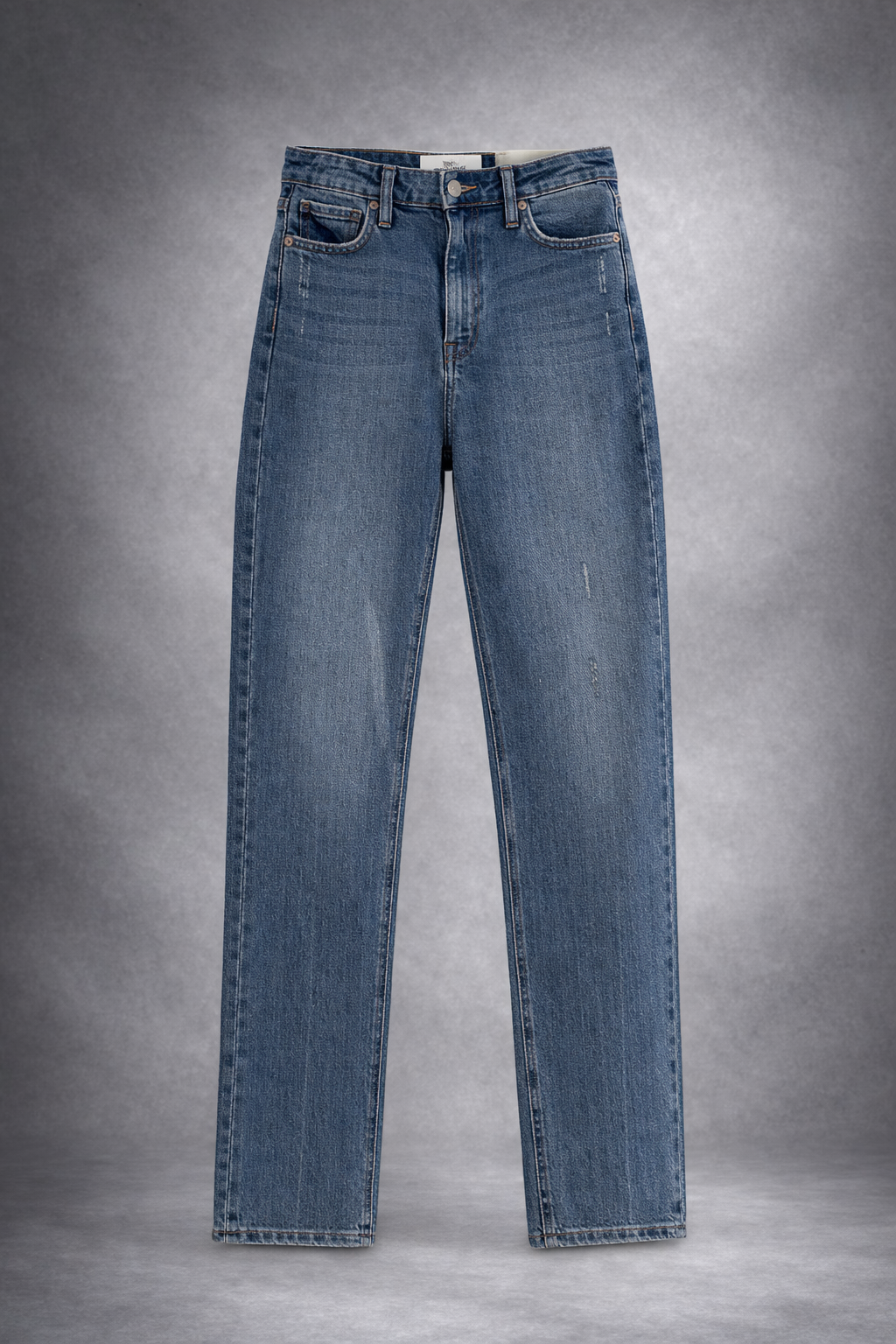 Full length straight denim