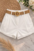 Bermuda Pant with Belt - White