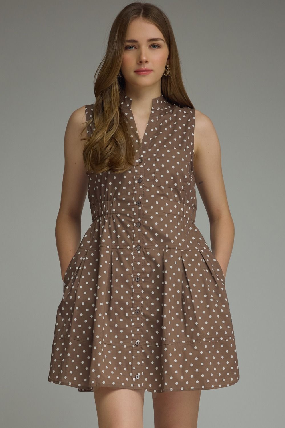 Sleeveless Polka Dot Dress