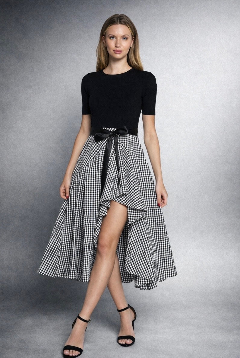 Asymmetrical ruffle dress