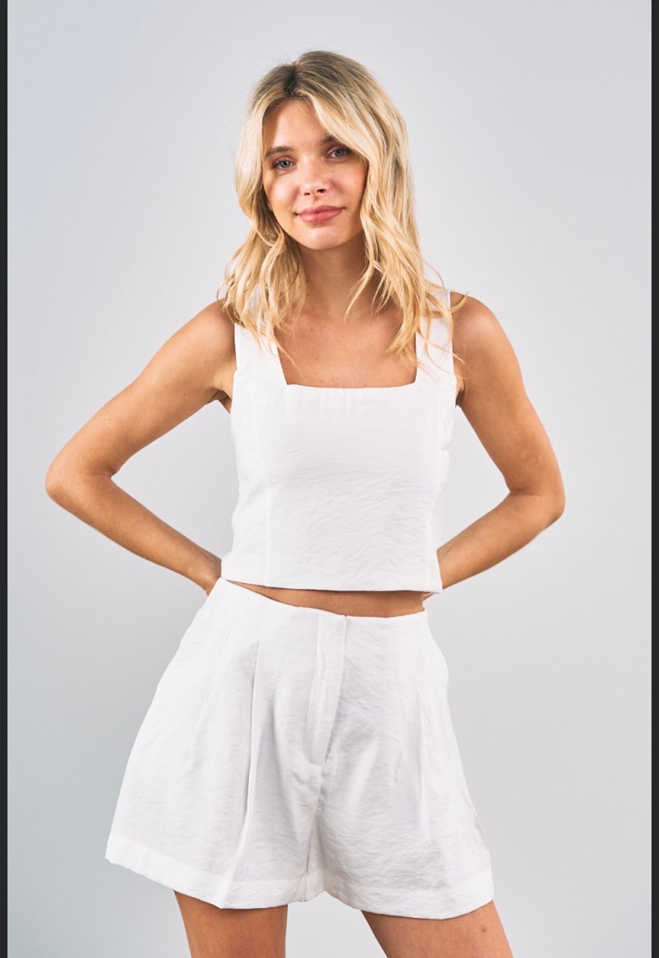 Cropped Tank Top Shorts Set