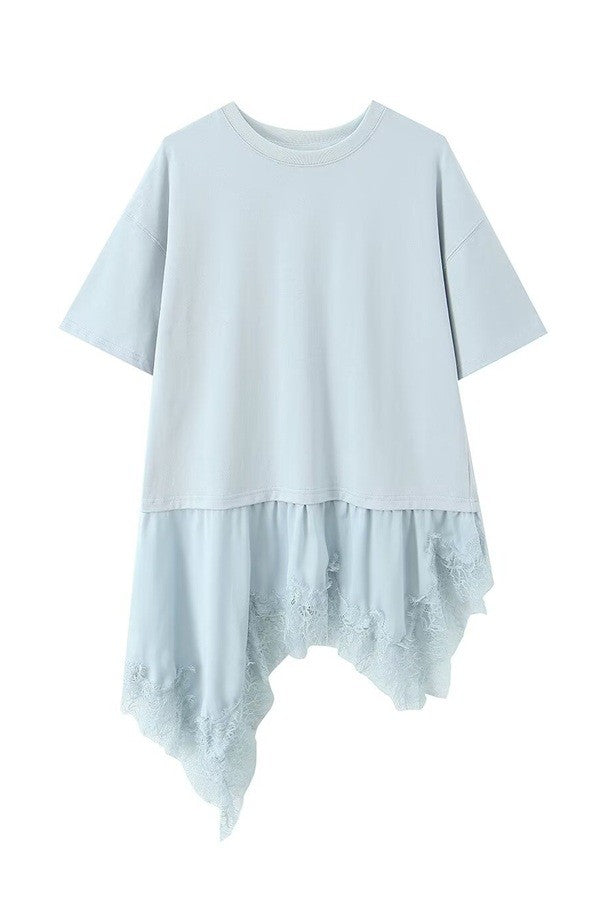 Combination Lace Trim T-Shirt