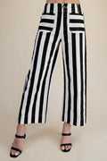 Collette Cropped Wide-Leg Stripe Pants