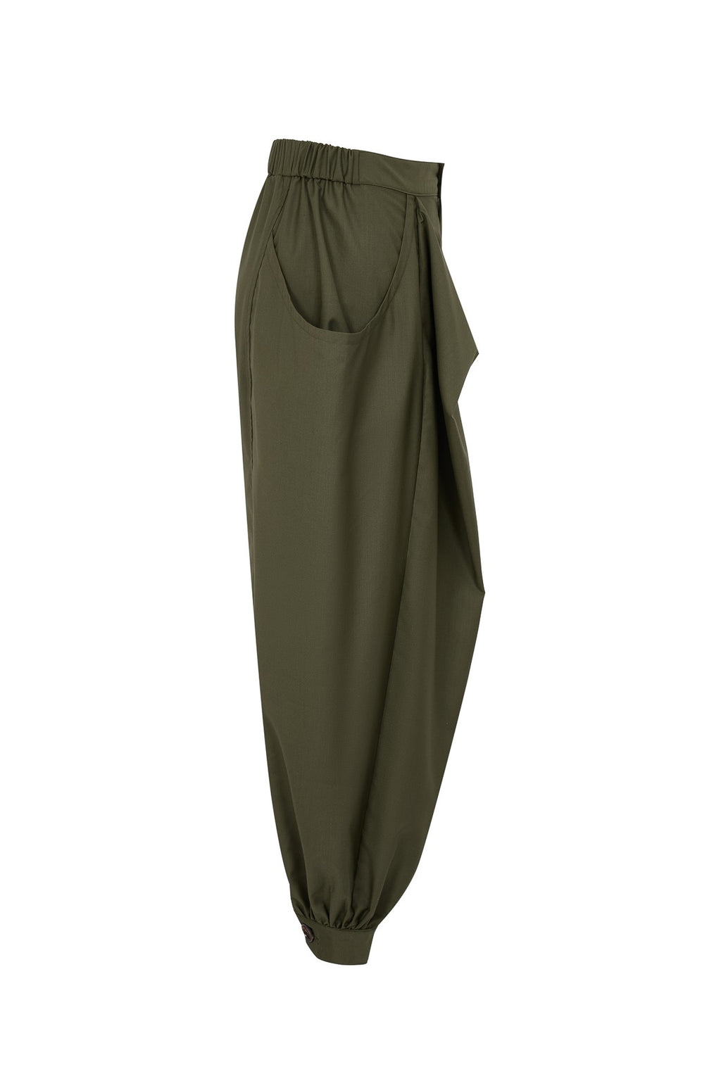 Sleeveless belted top with wide-leg draped pants