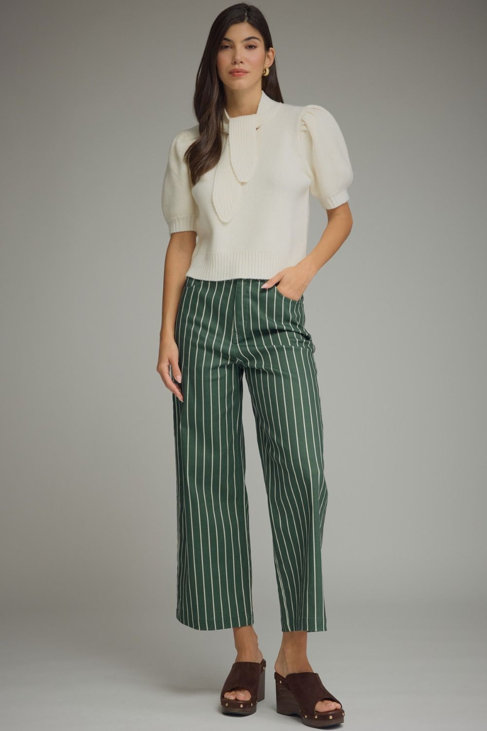 Striped Wide-Leg Pants