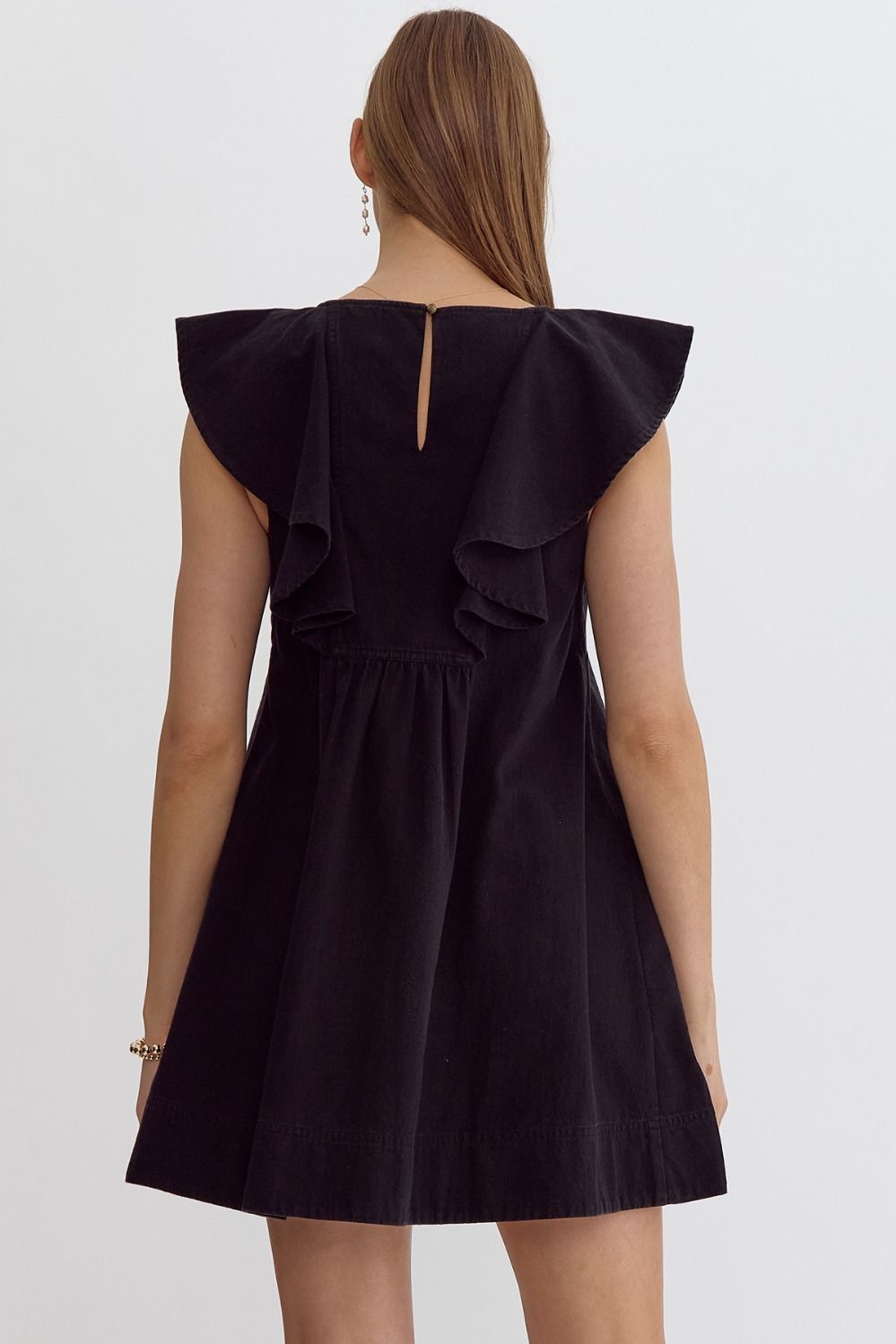 Black Ruffle Mini Dress