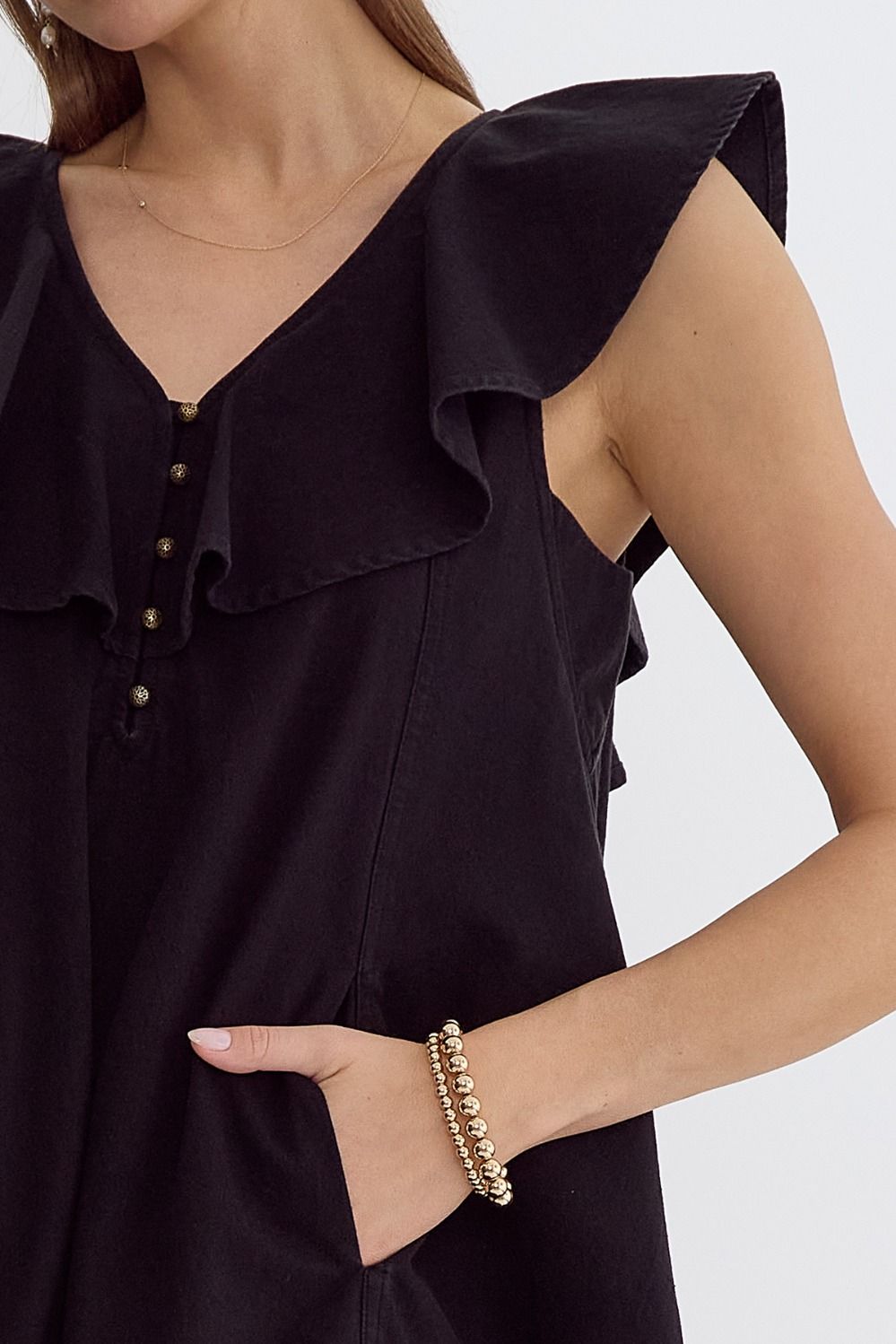 Black Ruffle Mini Dress