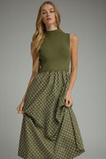 Olive Polka Dot Midi Dress