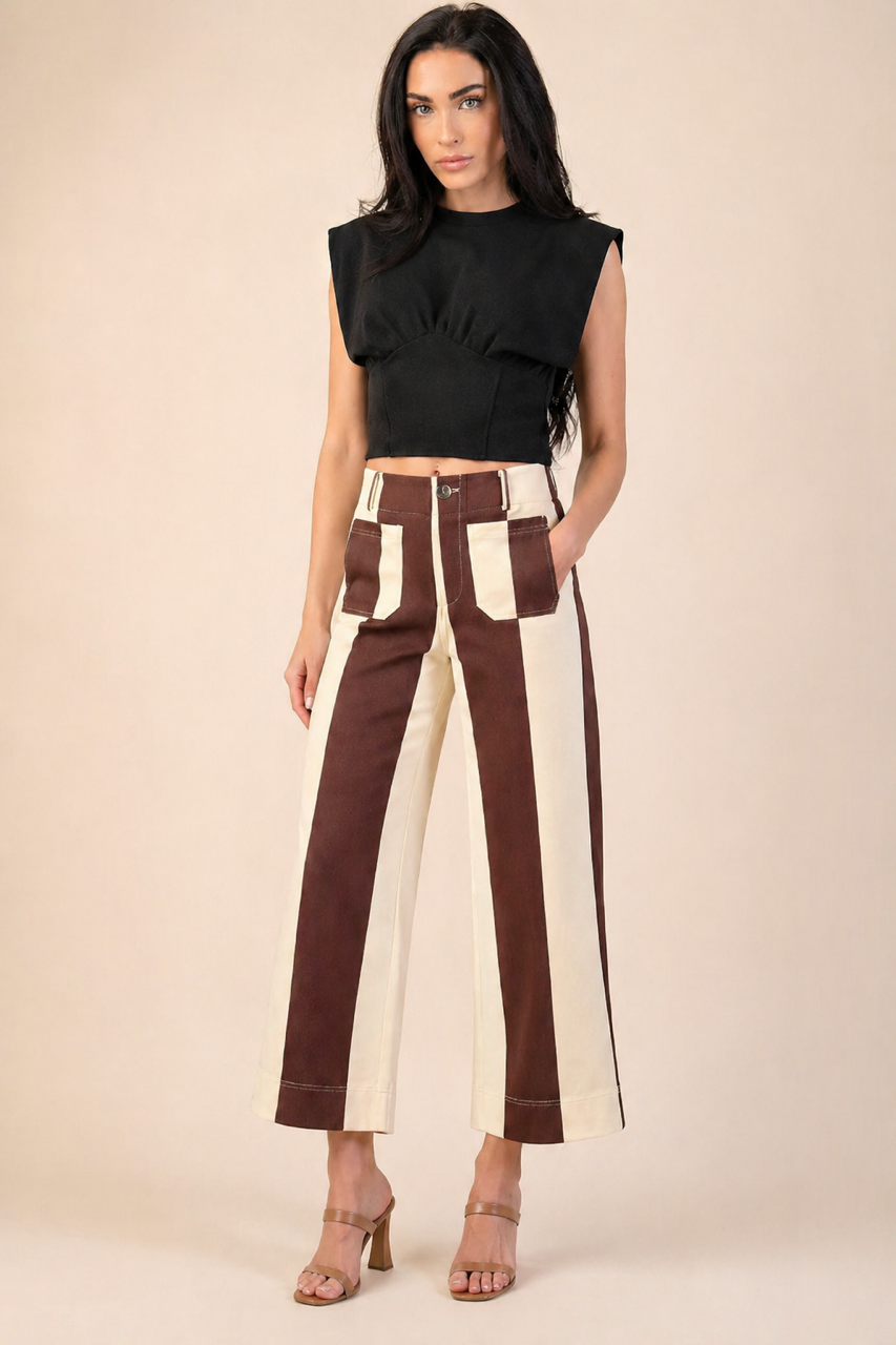 Colette Cropped Wide-Leg Stretch Pants