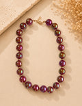 Iridescent Burgundy Beaded Necklace