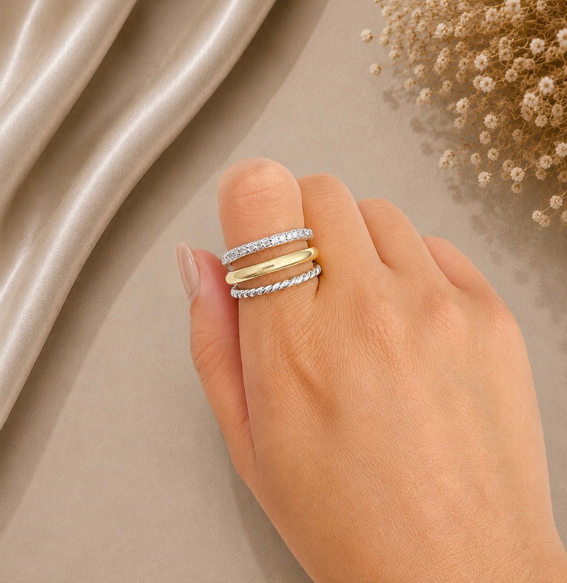 Mixed Metal Stack Ring
