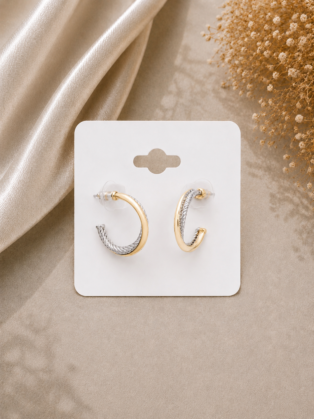 Two-Tone Hoop Earrings