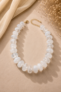 Clear and White Beaded Statement Necklace