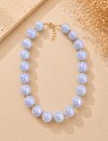 Iridescent Light Blue Beaded Necklace