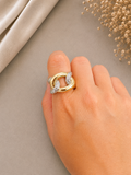 Two-Tone Link Statement Ring