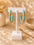 Turquoise Beaded Hoop Earrings