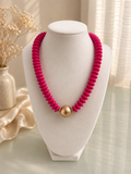 Fushia Beaded Statement Necklace