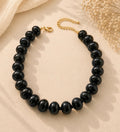 Black Beaded Statement Necklace