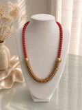 Coral and Gold Statement Necklace