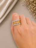 Two-Tone Ring with Gold Detail