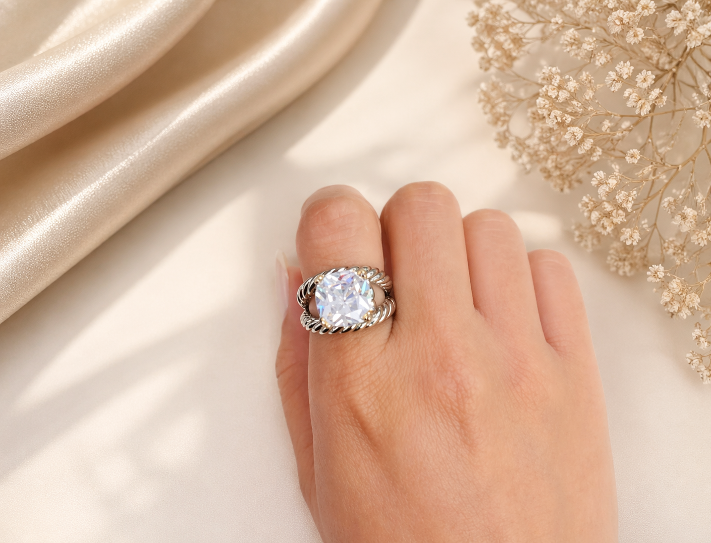 Clear Stone Statement Ring
